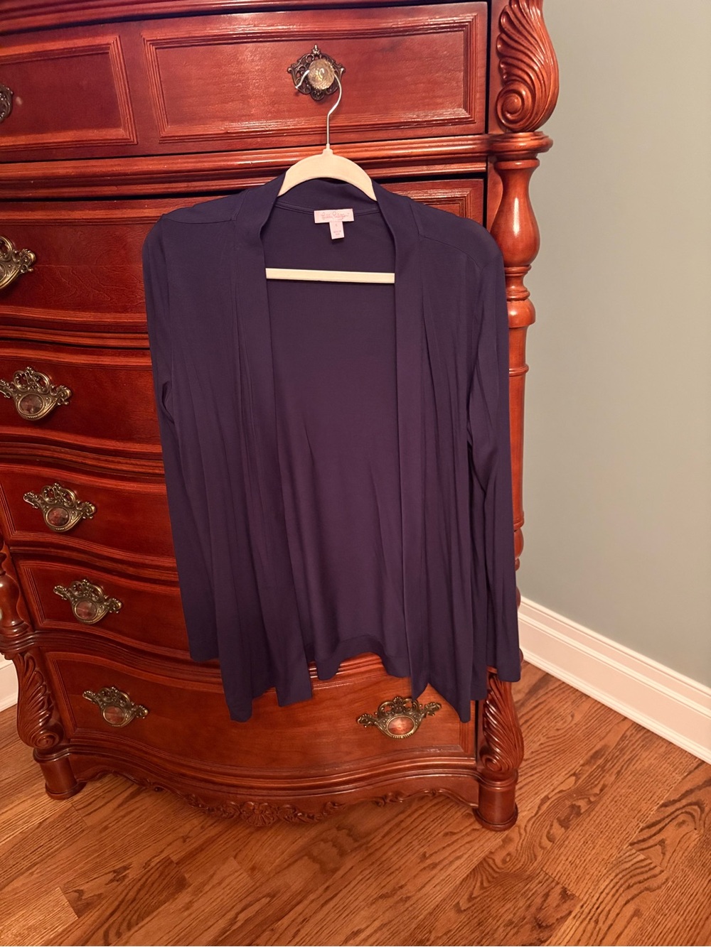 Lilly Pulitzer Women's Navy Open-Front Lightweight Cardigan Sweater